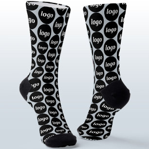 Einfaches Logo Geschäfts Muster Puderblau Socken