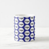 Einfaches Logo-Geschäftsbranding-Muster Blau Kaffeetasse (Mittel)
