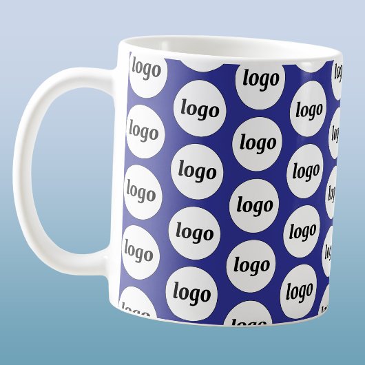 Einfaches Logo-Geschäftsbranding-Muster Blau Kaffeetasse
