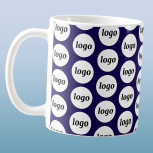 Einfaches Logo-Geschäftsbranding-Muster Navyblau Kaffeetasse