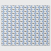 Einfaches Logo-Geschäftsmodell Blau Geschenkpapier (Flach)
