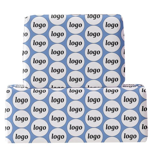 Einfaches Logo-Geschäftsmodell Blau Geschenkpapier