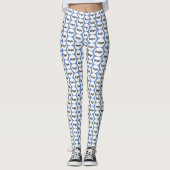 Einfaches Logo-Geschäftsmodell Blau Leggings (Vorderseite)