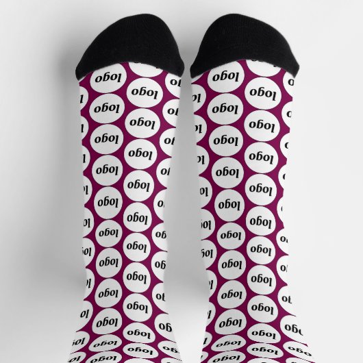 Einfaches Logo-Geschäftsmodell Dunkles Magentrosa Socken (Oben)