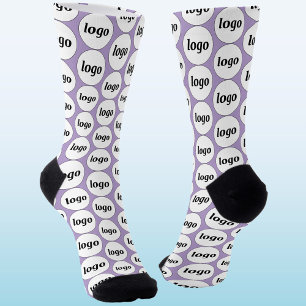 Einfaches Logo-Geschäftsmodell Lilac Socken