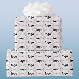 Einfaches Logo-Geschäftsmodell Rosa Rosa Geschenkpapier