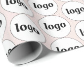 Einfaches Logo-Geschäftsmodell Rosa Rosa Geschenkpapier (Rolleneckpunkt)