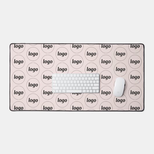 Einfaches Logo-Geschäftsmodell Rosa Rosa Schreibtischunterlage (Tastatur & Maus)