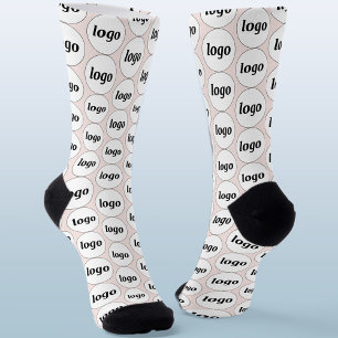 Einfaches Logo-Geschäftsmuster Blush-Pink Socken