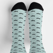 Einfaches Logo-Geschäftsmuster Hellgrün Socken (Oben)