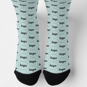 Einfaches Logo-Geschäftsmuster Hellgrün Socken