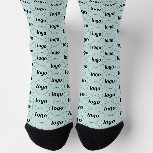 Einfaches Logo-Geschäftsmuster Hellgrün Socken