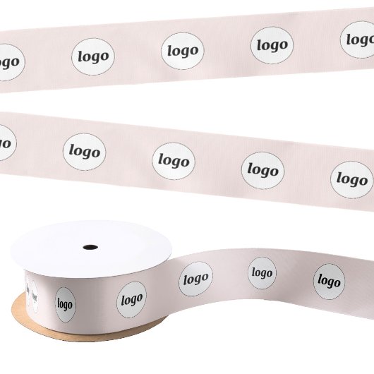 Einfaches Logo-Geschäftsmuster Rosa Satinband