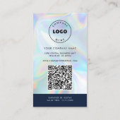 Einfaches Logo Holografischer QR-Code Mitarbeiterf Visitenkarte (Rückseite)