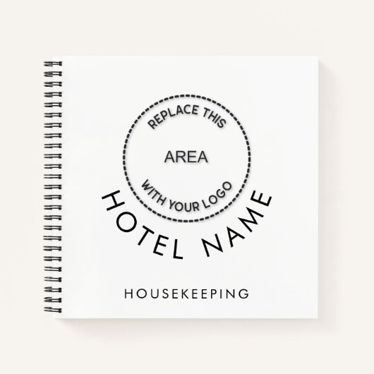Einfaches Logo Hotel Name QR Code Jede Farbe Notizblock (Vorderseite)