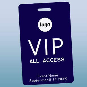 Einfaches Logo Minimalist VIP-Event Navy Blau Ausweis