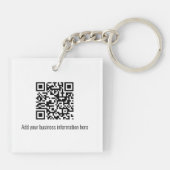 Einfaches Logo Minimalistischer QR-Code Rot Schlüsselanhänger (Rückseite)