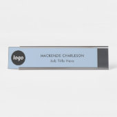 Einfaches Logo mit benutzerdefiniertem Text-Busine Schreibtischnamensplakette (Vorderseite )