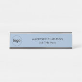 Einfaches Logo mit benutzerdefiniertem Text-Busine Schreibtischnamensplakette (Vorderseite )