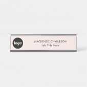 Einfaches Logo mit benutzerdefinierter Text-Busine Schreibtischnamensplakette (Vorderseite )