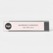 Einfaches Logo mit benutzerdefinierter Text-Busine Schreibtischnamensplakette (Vorderseite )