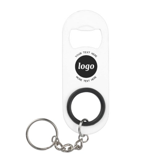 Einfaches Logo mit QR-Code Mini Flaschenöffner (Vorderseite)