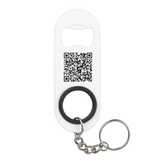 Einfaches Logo mit QR-Code Mini Flaschenöffner (Rückseite)