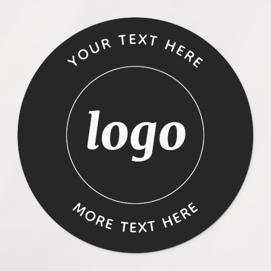 Einfaches Logo mit schwarzem Text Etiketten (Design 1)