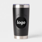 Einfaches Logo mit schwarzem Text Thermobecher (Vorderseite)