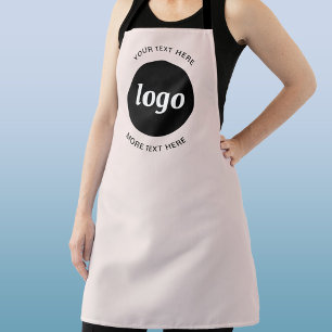 Einfaches Logo mit Text Blush Pink Business Schürze