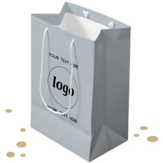 Einfaches Logo mit "Text Business Blue" Mittlere Geschenktüte