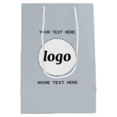 Einfaches Logo mit "Text Business Blue" Mittlere Geschenktüte (Rückseite)