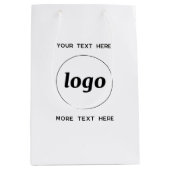 Einfaches Logo mit Text-Business-Branding Mittlere Geschenktüte (Vorderseite)