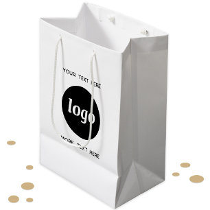 Einfaches Logo mit Text-Business-Branding Mittlere Geschenktüte