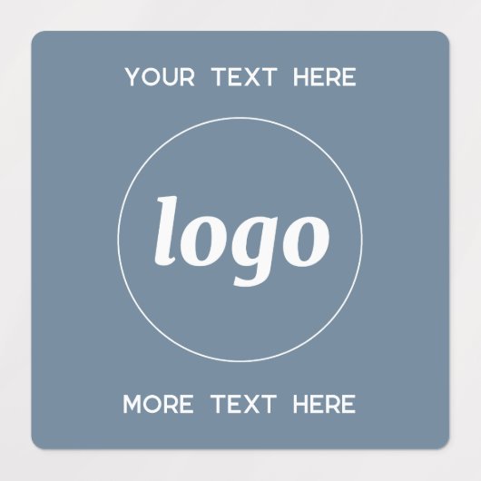 Einfaches Logo mit Text-Business-Dusty Blau Etiketten (Design 1)