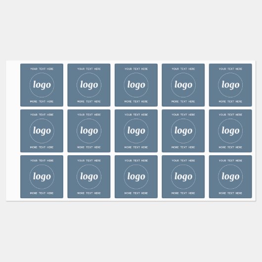 Einfaches Logo mit Text-Business-Dusty Blau Etiketten (Blatt)