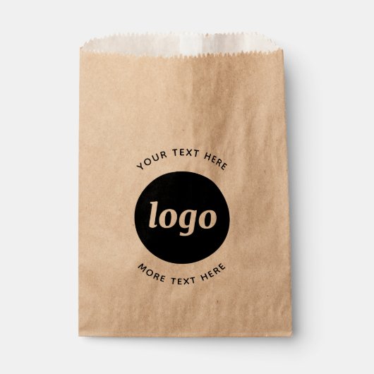 Einfaches Logo mit Text Business Kraft Geschenktütchen (Vorderseite)