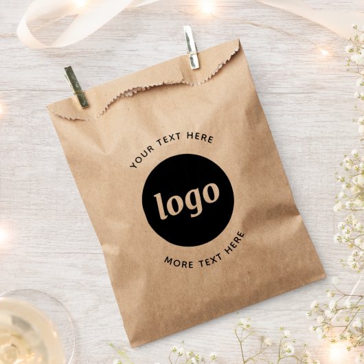 Einfaches Logo mit Text Business Kraft Geschenktütchen (Ausgeschnitten)