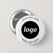 Einfaches Logo mit Text Geschäft Button (Vorne & Hinten)