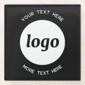 Einfaches Logo mit Text Geschäft Glasuntersetzer (Vorderseite)