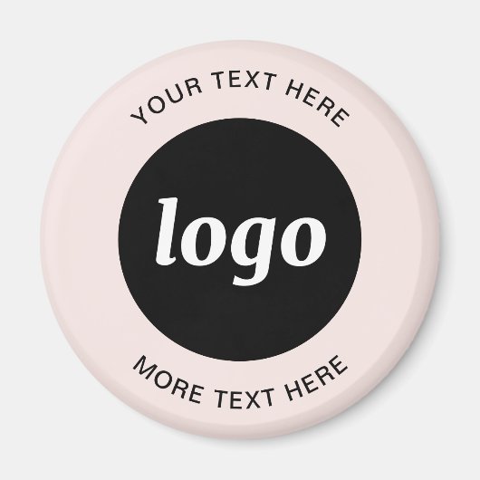 Einfaches Logo mit Text in Rosa Magnet (Vorne)