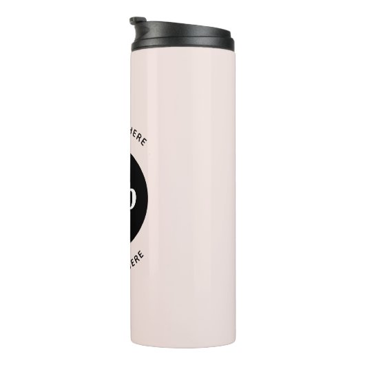 Einfaches Logo mit Text in Rosa Thermosbecher (Nach rechts gedreht)