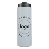 Einfaches Logo mit Text Powder Blue Business Thermosbecher (Vorderseite)