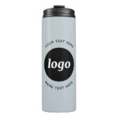 Einfaches Logo mit Text Powder Blue Business Thermosbecher (Vorderseite)