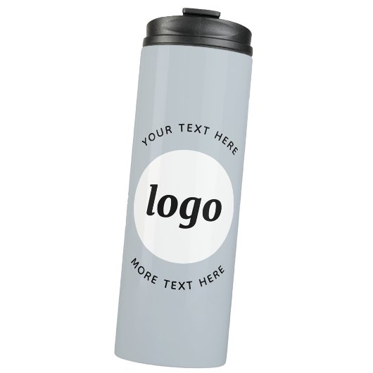 Einfaches Logo mit Text Powder Blue Business Thermosbecher