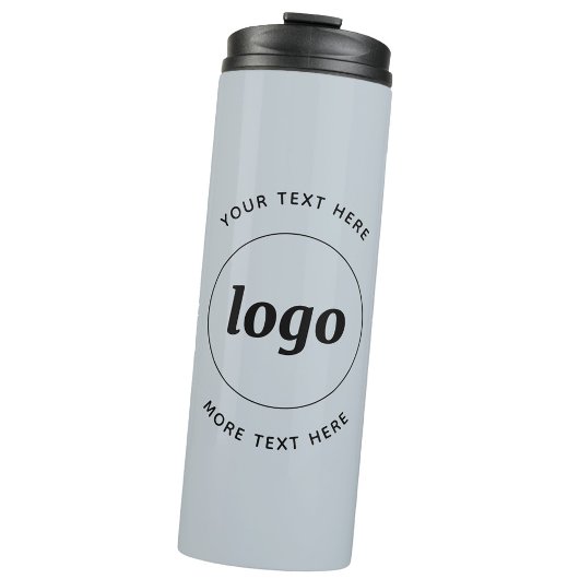 Einfaches Logo mit Text Powder Blue Business Thermosbecher