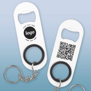 Einfaches Logo mit Text QR-Code Geschäft Mini Flaschenöffner