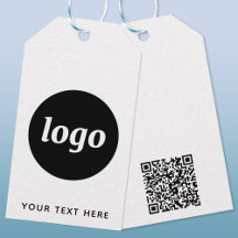 Einfaches Logo mit Text- und QR-Code-Tags