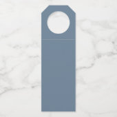 Einfaches Logo mit Text-Werbefilm Dusty Blue Gray Flaschenanhänger (Rückseite)