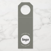 Einfaches Logo mit Text-Werbefläche grün Flaschenanhänger (Vorderseite)